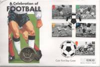 (1996) Монета Великобритания 1996 год 2 фунта "ЧЕ по футболу Англия 1996"  Латунь  Буклет с маркой